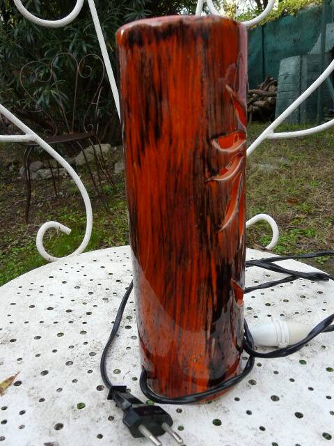 Lampe en céramique signée camos - vallauris, 1960