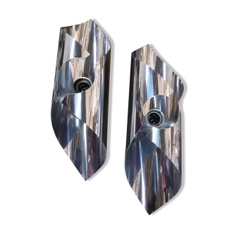 Paire d appliques années 70 chrome