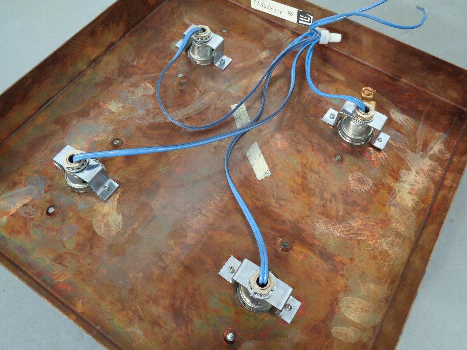 Copper and glass sconce from Cosack, Germany, 1960s.