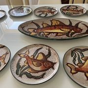 Service à poisson Vallauris plat + 12 assiettes