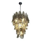 Smoked Fumé Murano Glass “Rondini” Cascade Chandelier, Modern Venetian Design