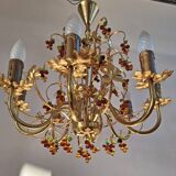 Large Murano Chandelier with Grapes and Leaves