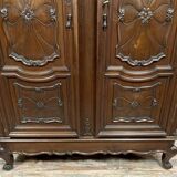 Baroque Louis XV style armoire in solid walnut circa 1880