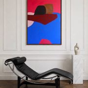 Minimalist canvas couple embraced "a hug" signed Bodasca