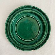 Dessous de bouteille vintage en céramique verte tressée