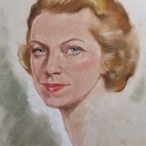 Portrait de femme signé Tony La Foglia, Paris Lido, école française XXème