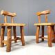 Vintage sculptural brutalist dining chairs, set of 6 - 1960s