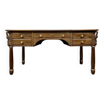Empire mahogany swan-neck desk circa 20th century