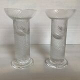 Pair of twisted crystal candlesticks
