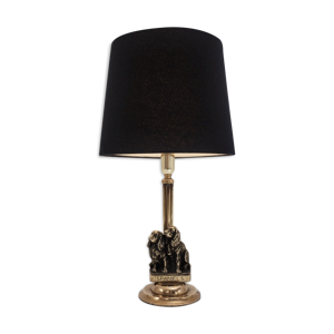 lampe de table pour chien en laiton Art Deco Spaniels, ELPEC, 1930's ca, Anglais