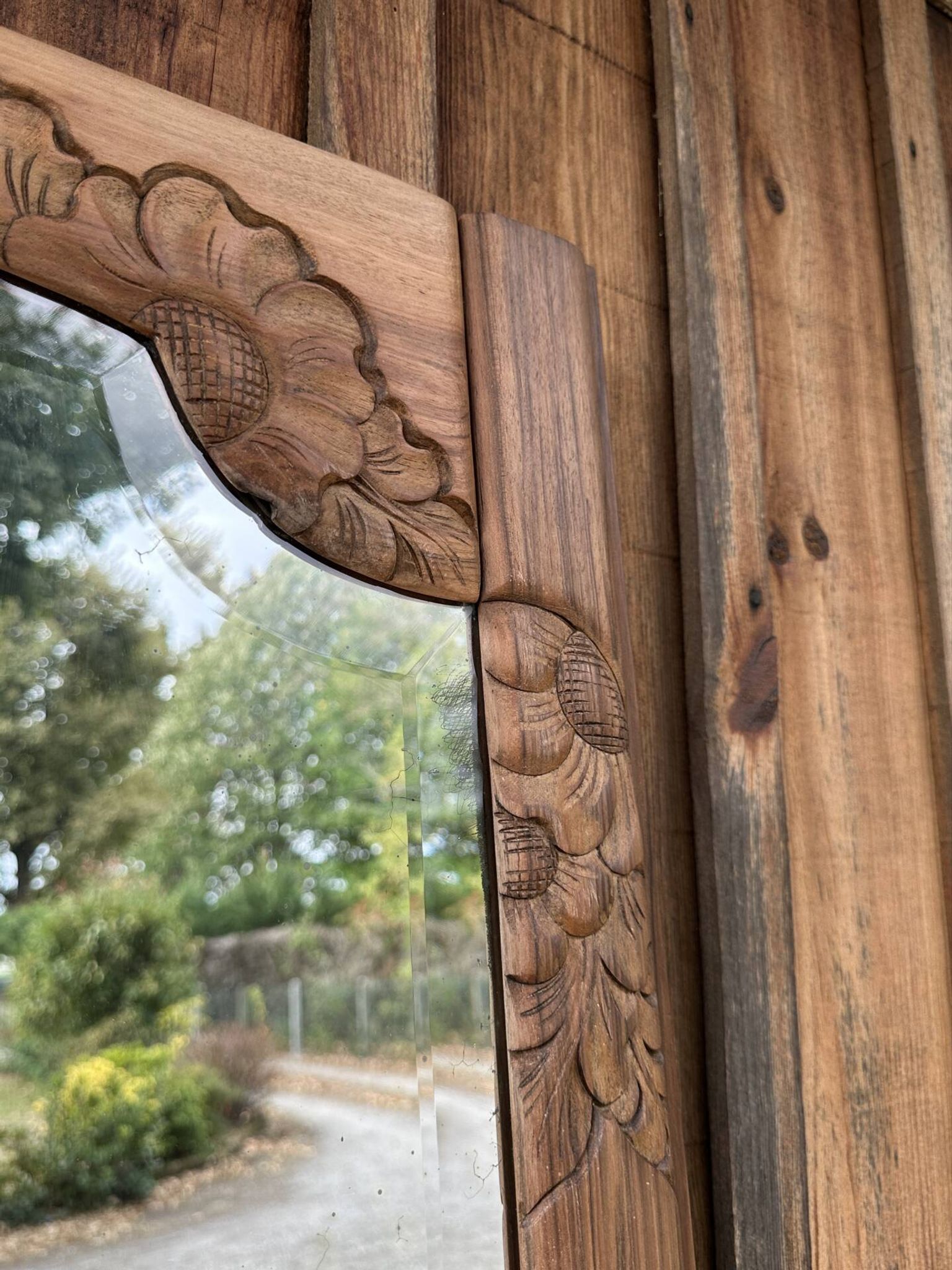 Art Deco walnut mirror