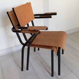 Pair of tubular metal armchairs 1954
