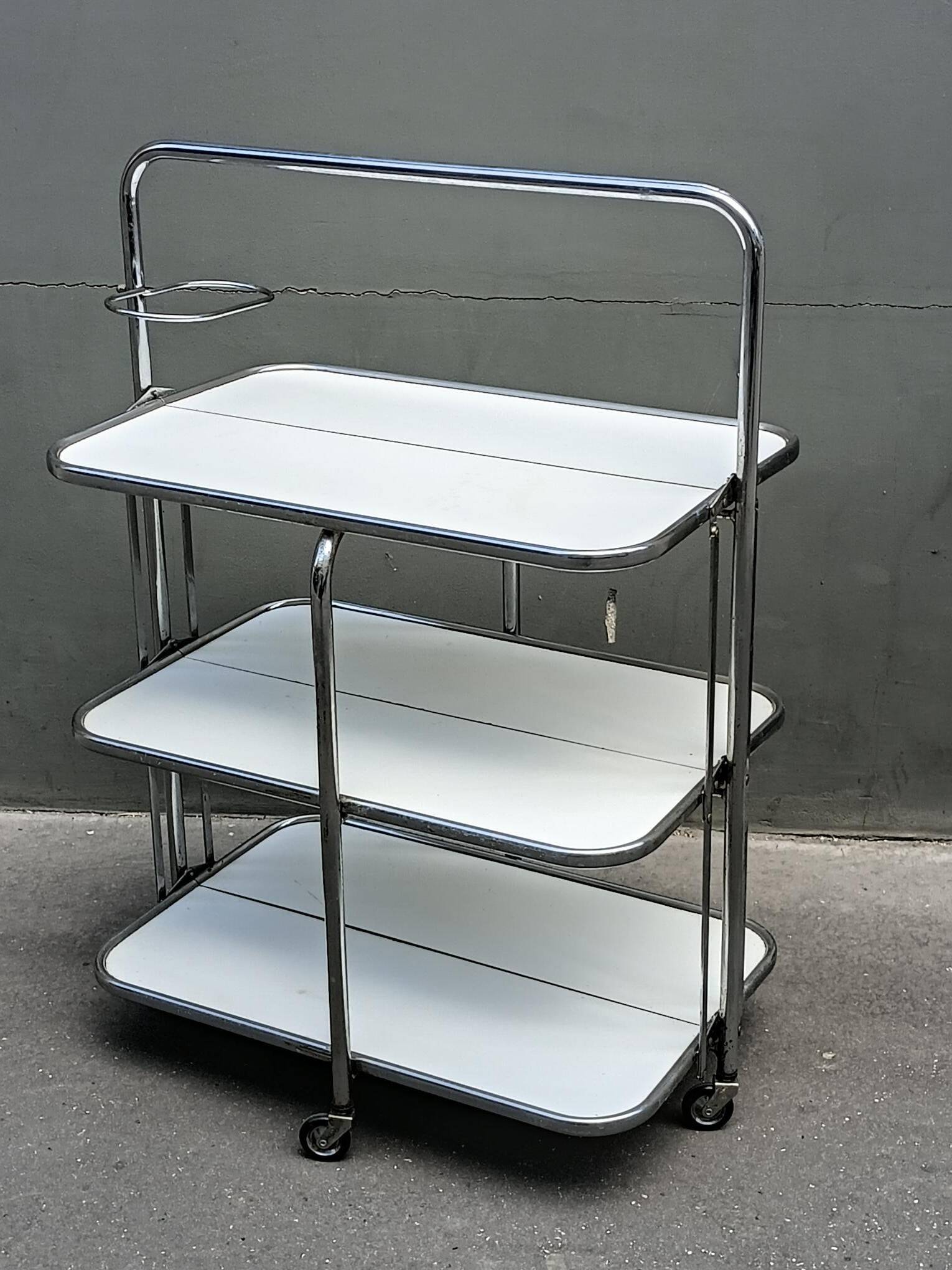 Vintage 1970s folding rolling table