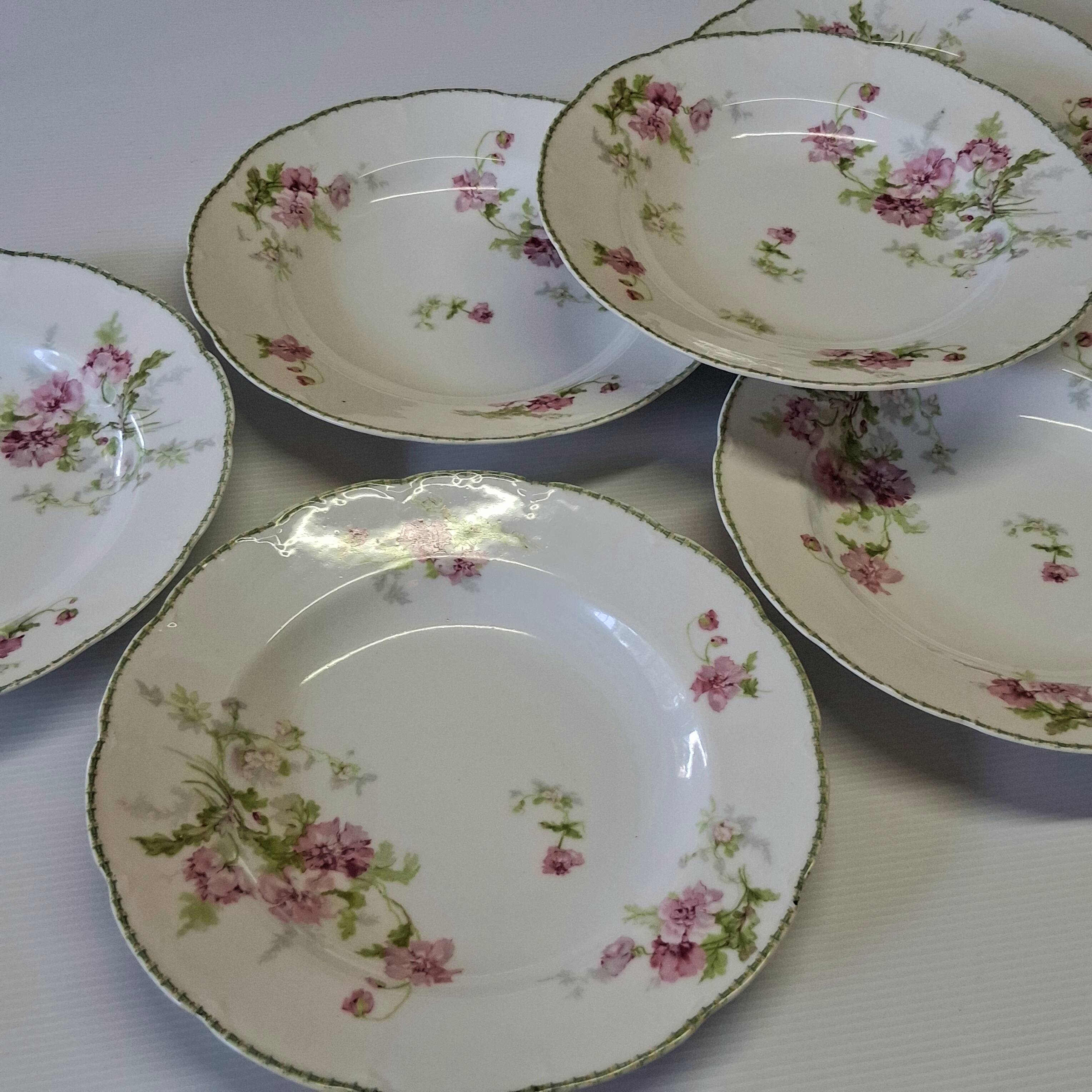 6 deep plates in Limoges porcelain in very good condition.