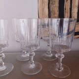 6 crystal water glasses of Porcieux model Mirabeau, early XX em