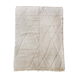 Moroccan Berber carpet blessed ouarain ecru plain with engraved diamonds 300x202cm