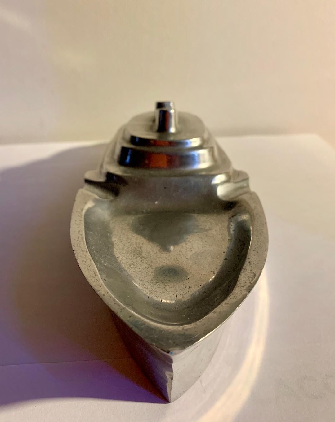 Ashtray, empty pocket aluminum boat 1950s