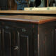 1930s Oak furniture with 2 black patinated doors.