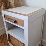 Pair of vintage beech bedside tables