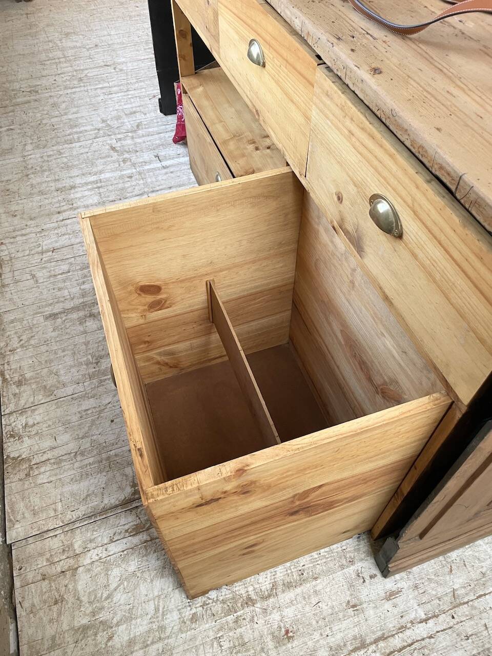 2m pine counter or central island with storage