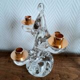 Paire de chandeliers cristal Schneider 1950