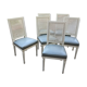 6 Louis XVI style chairs with canned back and leather seat