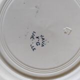 Set of 6 dinner plates in Terre de fer earthenware, blue color