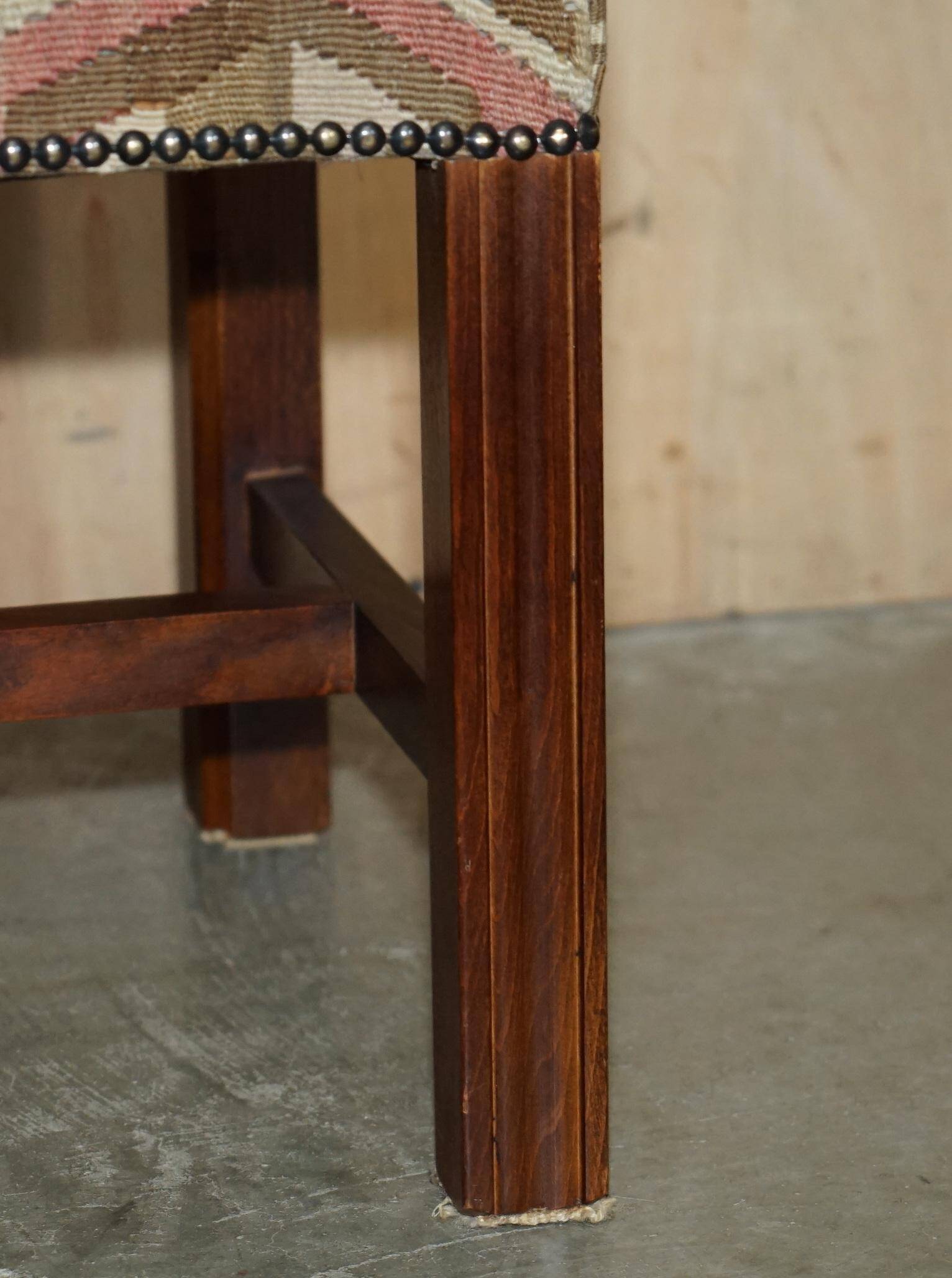 Padded footrest bench in Victorian Kilim style by George Smith