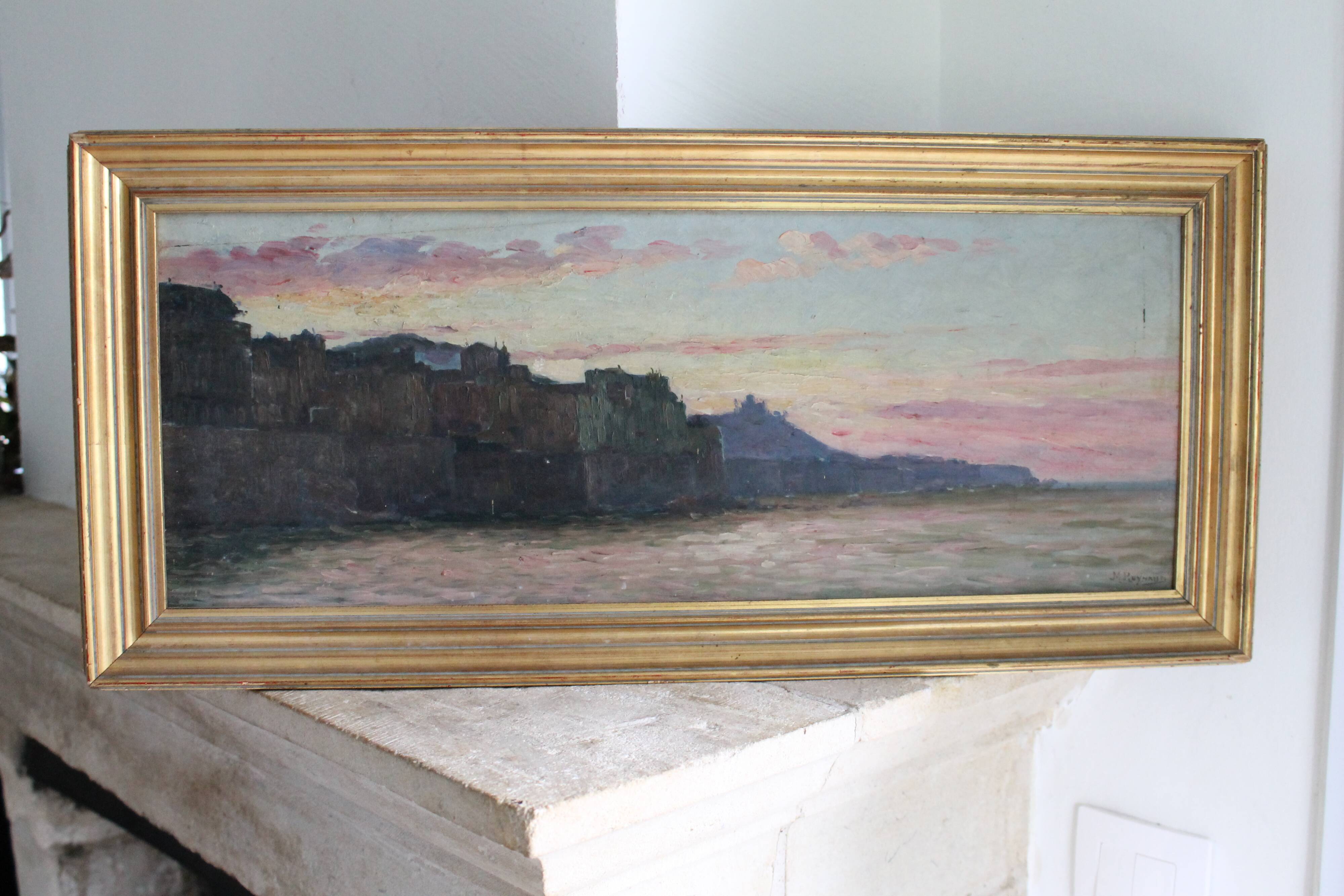 Marius Reynaud painting "Algerian Coast at Sunset"