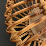 Rattan lamp in the shape of an ellipse Louis Sognot 1950