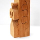 Puzzle in wood sculpture by Gunnar Kanevad for Gamla Linköping, Sweden, 1962.