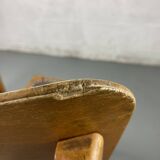 Wooden and leather chairs