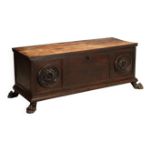 Antique walnut chest in neo-baroque style, Italy, 19th century.