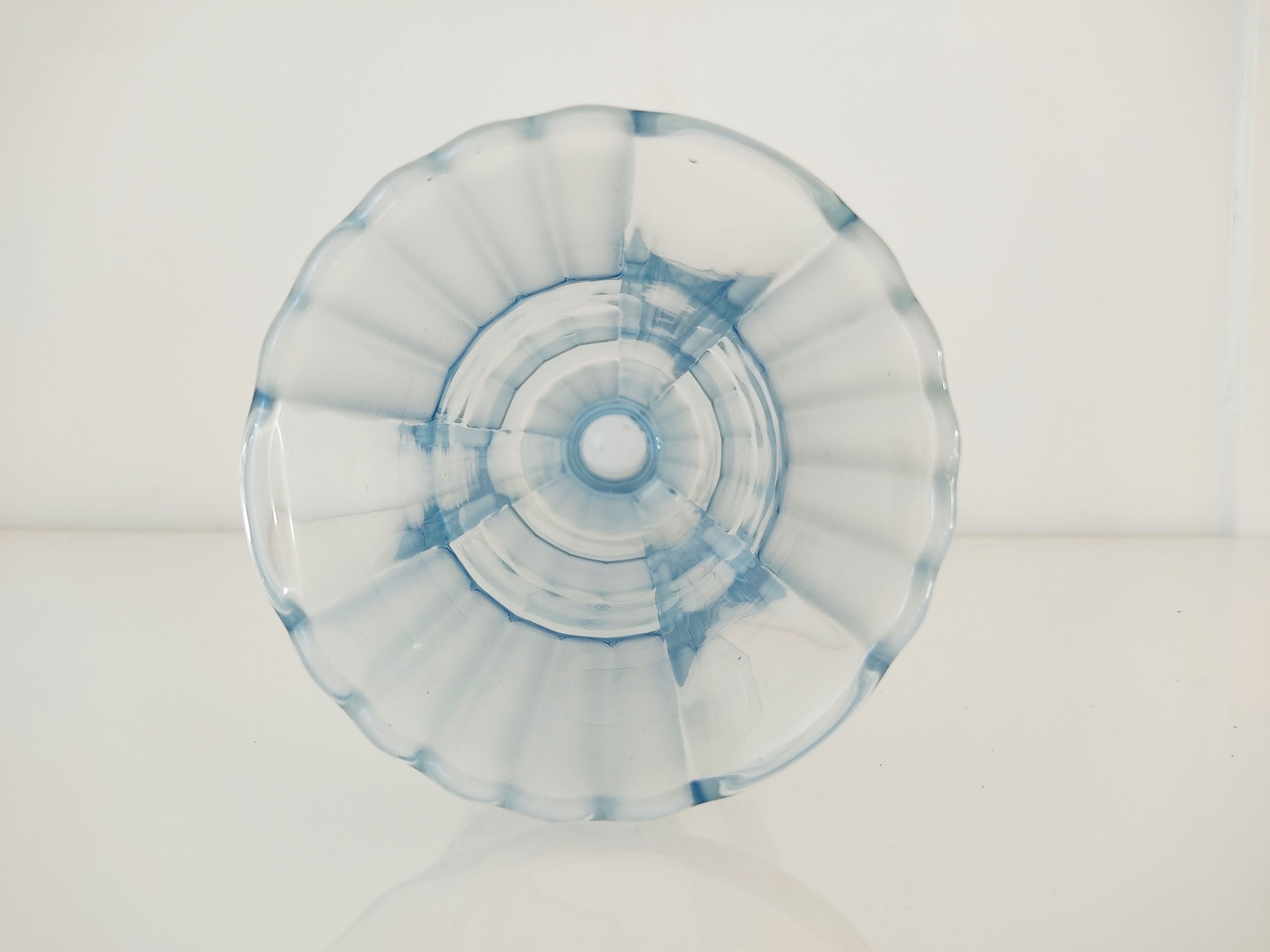 Art Deco vase blue glass