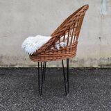 Wicker armchair, 1950s
