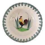 Hollow porcelain dish with rooster pattern