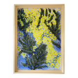 Mimosa 2024, tableau impressioniste, pastel
