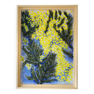 Mimosa 2024, impressionist painting, pastel