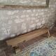 Solid oak bench with asymmetrical legs