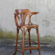 High curved wooden bar chair
