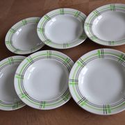 6 assiettes creuses Ceranord St Amand à carreaux