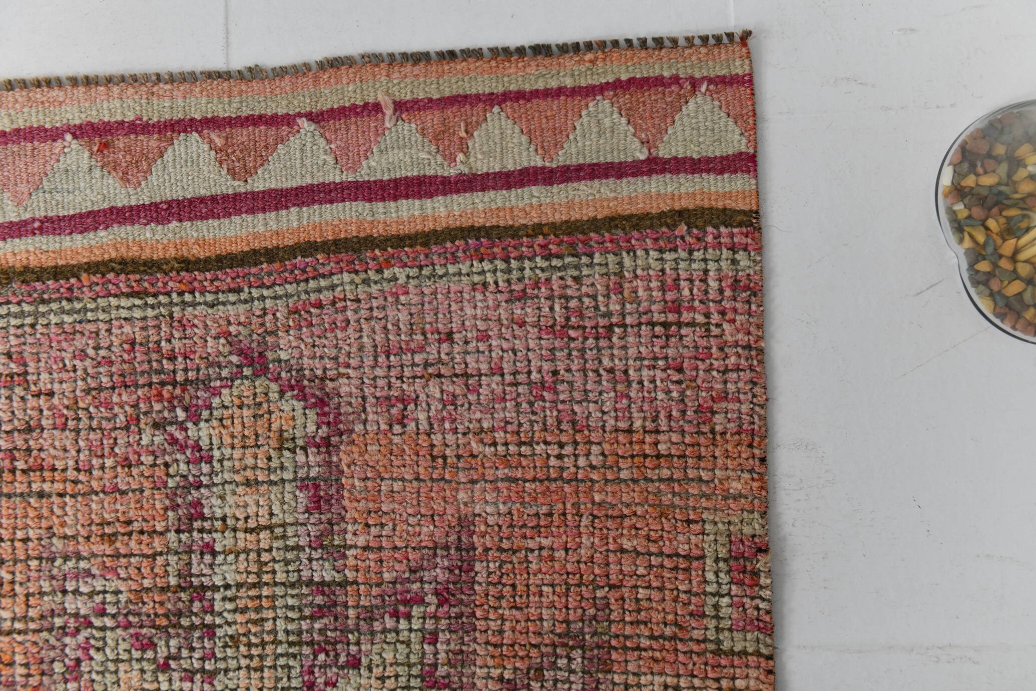 2x12 shades of pale orange vintage runner rug
