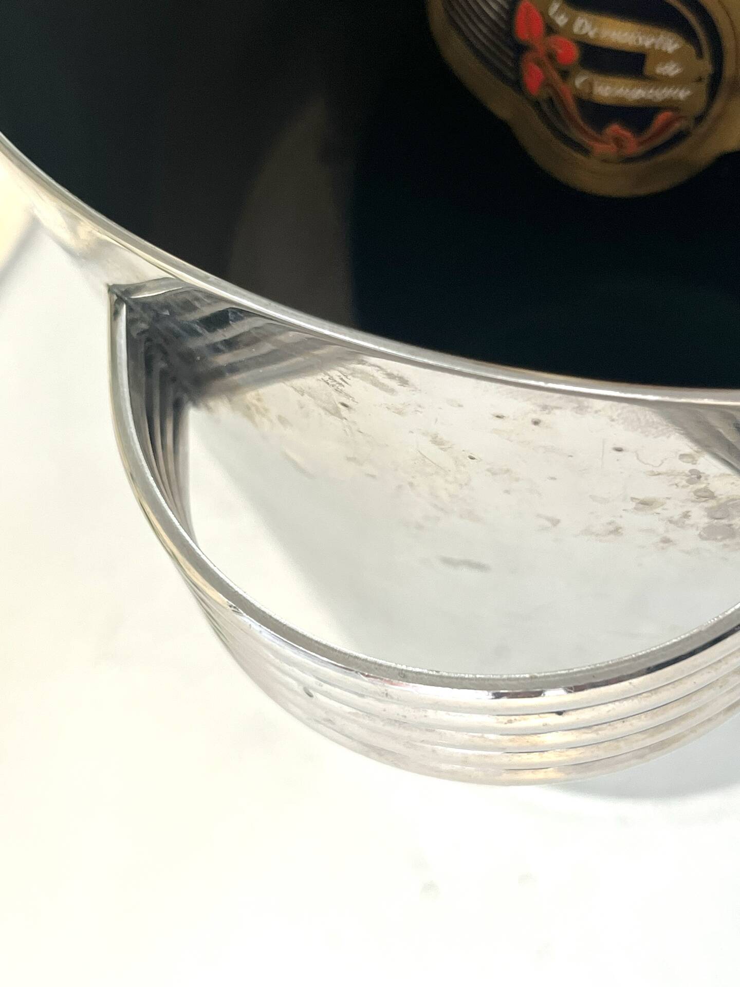 Art Deco Champagne Ice Bucket, Vintage French Chromed Stainless Steel