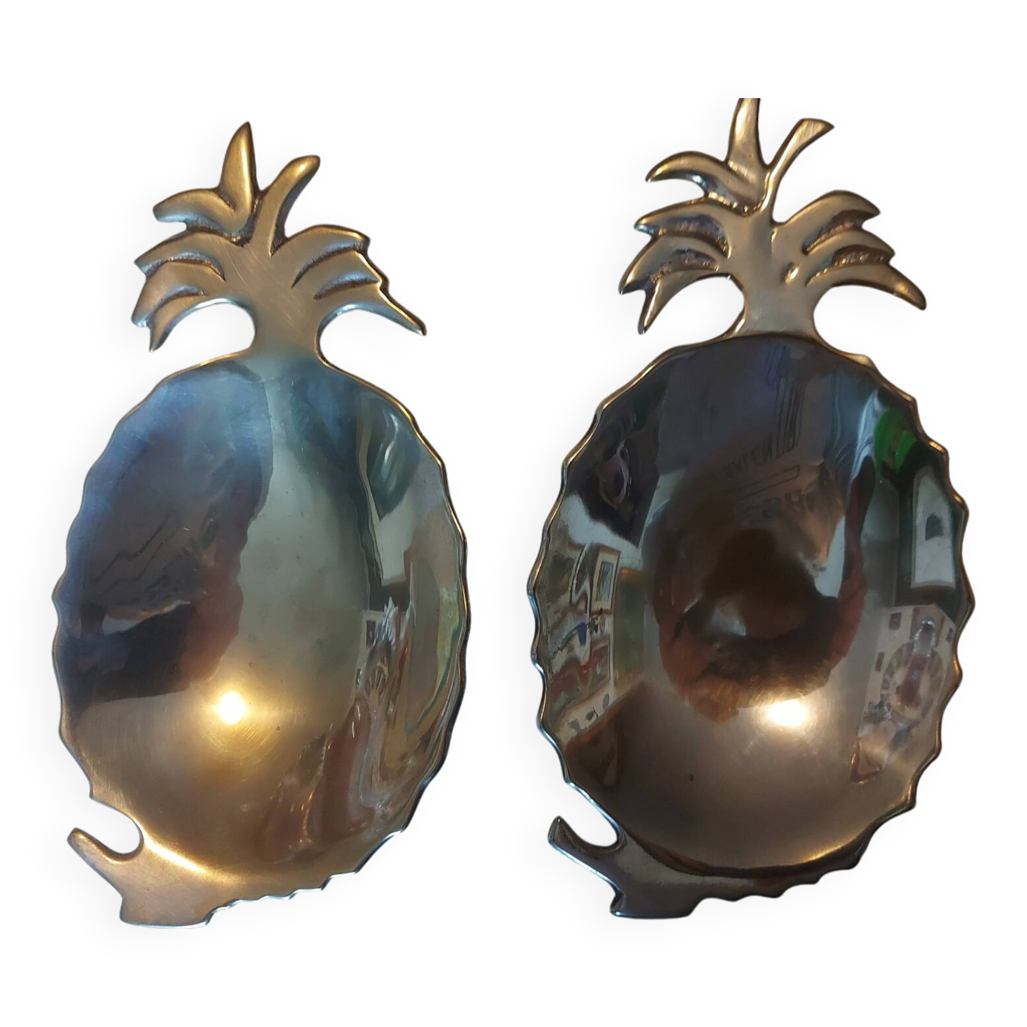 2 silver-plated pineapple bowls