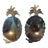 2 coupelles ananas en métal argenté