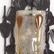 Mazzega. Pair of Brutalist wall lights in glass and iron. 1950s.