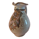Glazed terracotta pitcher signed Pierrette XXth