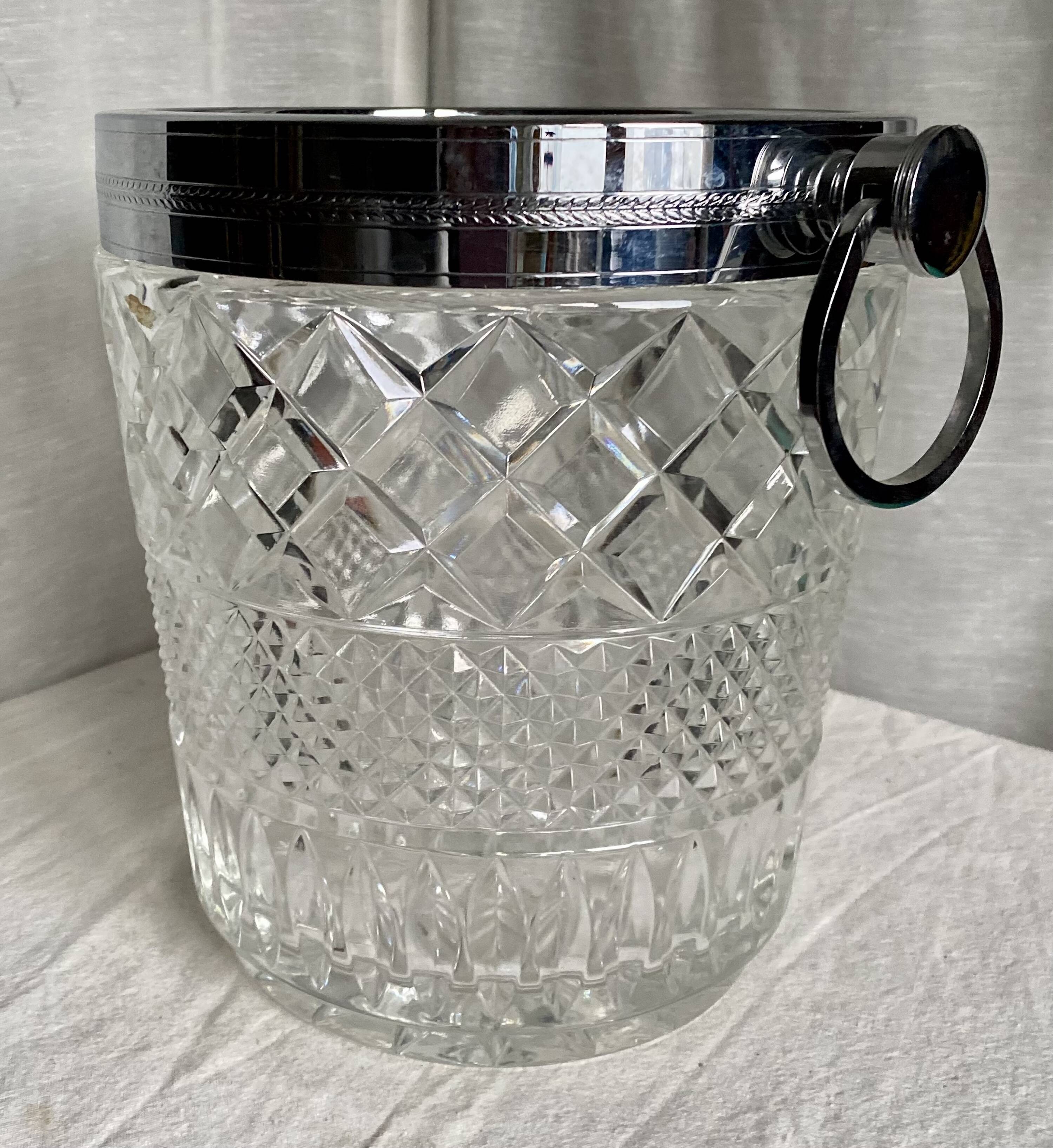 Vintage 1960s cut crystal champagne (or white wine) bucket/cooler