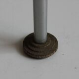 Postmodern round glass  and steel side table, 1980s.