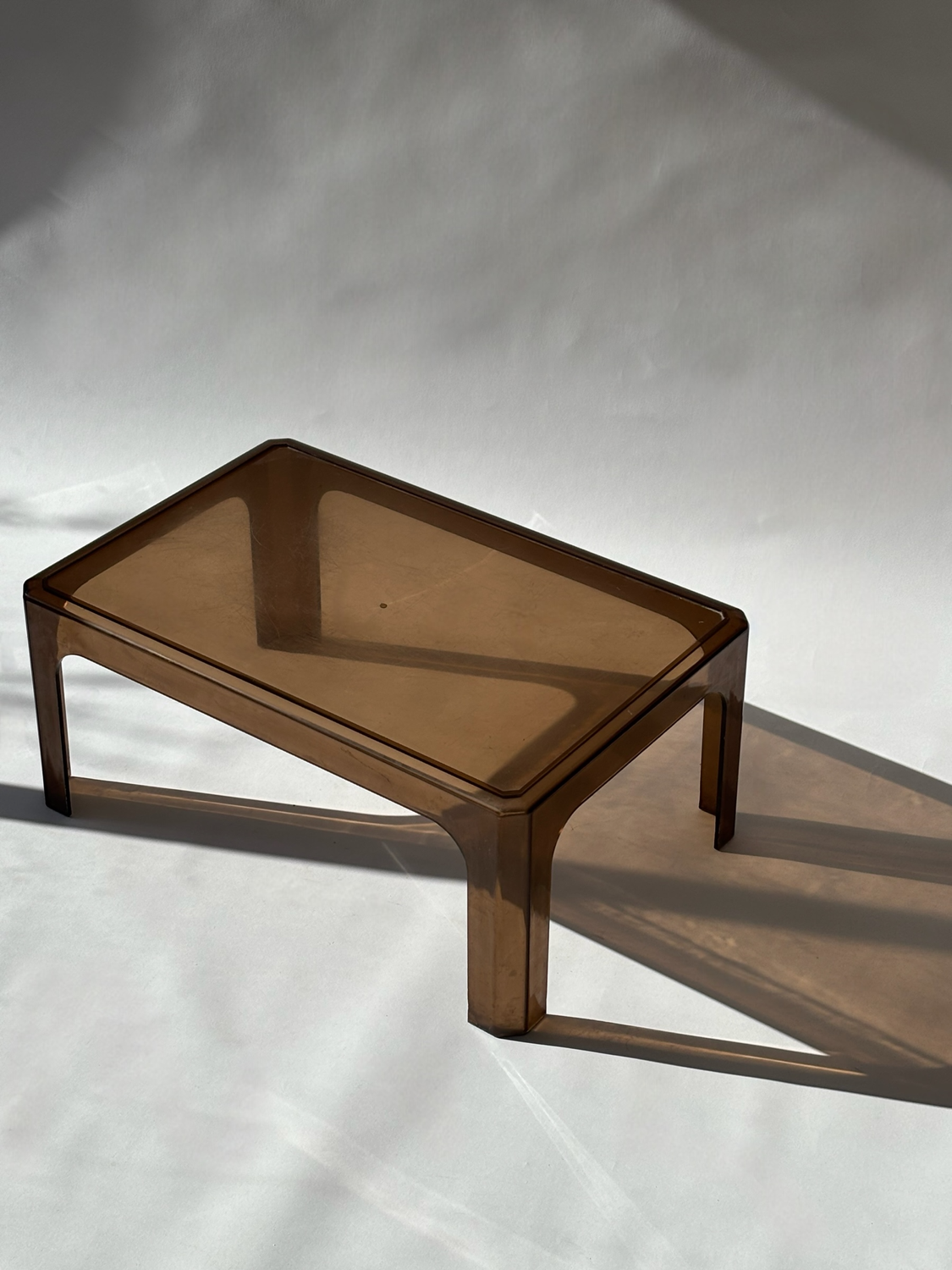 Smoked Plexiglas coffee table, Prisunic 1970